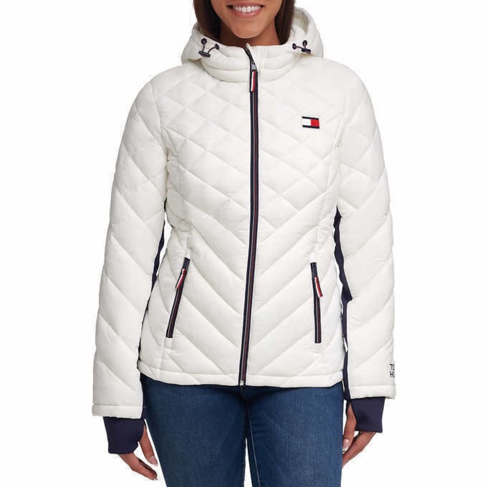 NWT White Tommy Hilfiger Quilted Packable Jacket